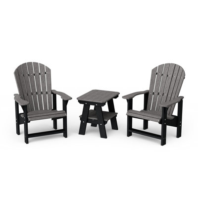 Heritage 3-Piece Upright Adirondack Chair Set With 22" Side Table