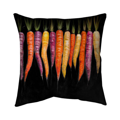 Carrots varieties - 16"x16" Throw pillow - Poly twill - Print on demand