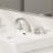 Brushed Nickel Widespread Bathroom Sink Faucet 8 Inch 3 Hole Low Arc Bathroom Faucet, With Metal Pop-Up Drain With Overflow And Water Supply Line-118808199
