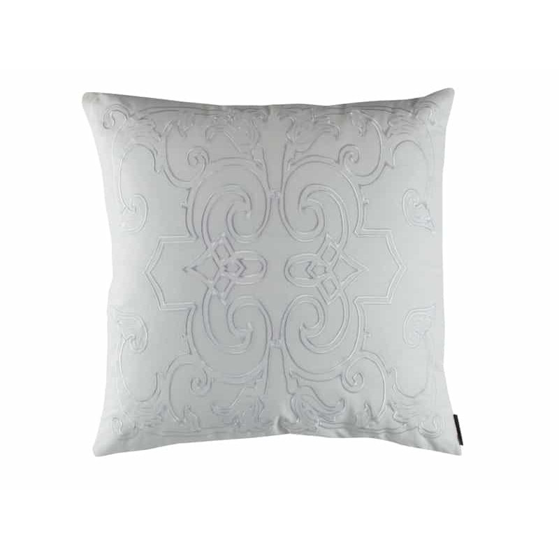 Mozart Linen Square Pillow Cover & Insert, Silver, 24" x 24"