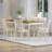 Farmhouse Rectangular Solid Wood Dining Table, Brown/White