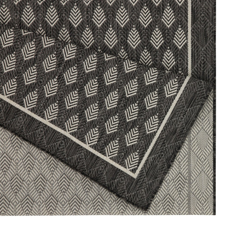 Sunshine GC_HAR2008 Anthracite Indoor/Outdoor Area Rug, Rectangle 5'3" x 7'3"