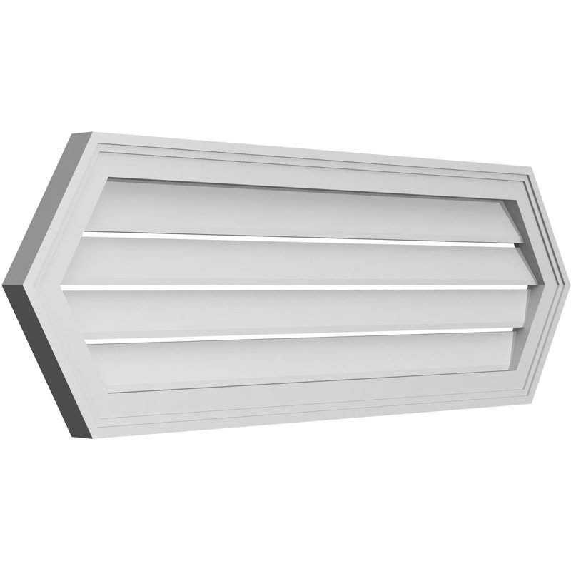 Évent horizontal fonctionnel à pignon en uréthane à surface horizontale Signature, H 14 po x l 42 po x P 1,5 po