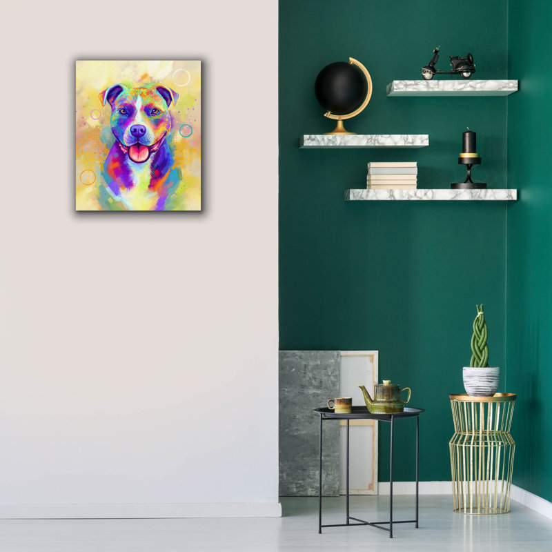 «Pop Art Pit Bull 4» par Furbaby Affiliates, art mural sur toile, H 24 po x l 20 po