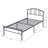 Twin Metal Bed with 2 Brown Nightstands – 3 Piece Modern Bedroom Set-157221608-157221602