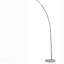 86" Tall Metal Floor Arc Lamp "Allegro", White And Brushed Silver