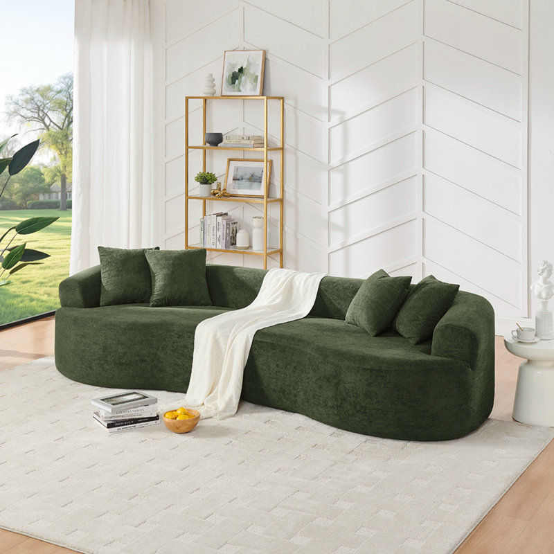 Canapé modulaire courbé 4 places Modern Cloud, Vert
