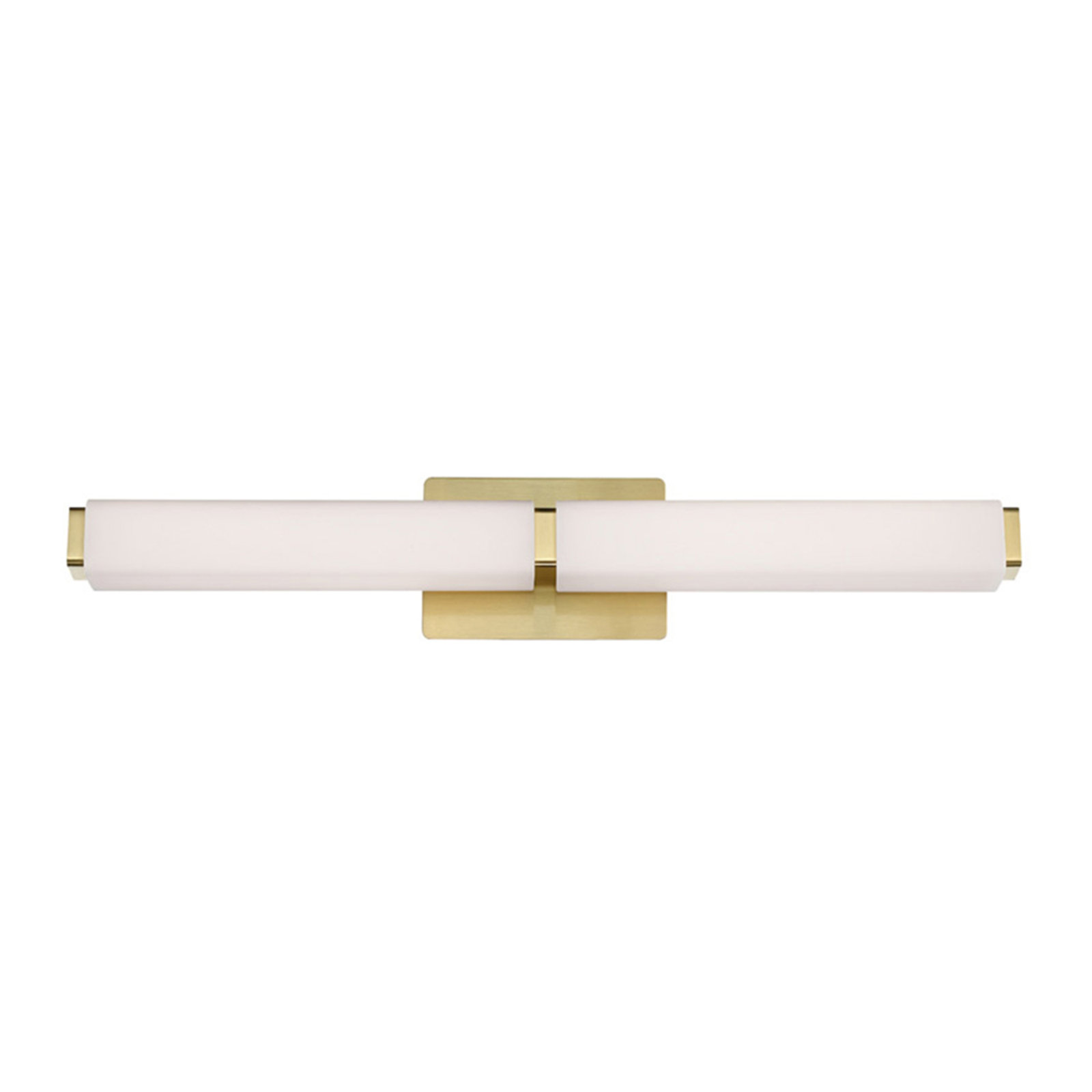 Erby Single Light Glass Dimmable LED Flush Mounted Sconce, 2700K, Brushed Brass, 5" H x 39" W x 3" D