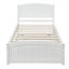 Lit plateforme simple en bois massif blanc avec conception de couchette avec lit gigogne sous le lit, aucun sommier requis-129424037
