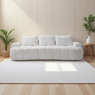 Canapé modulaire compressé très large de 100 po à l'avant courbé, canapé Boucle 3 places en forme de nuage avec mousse à haute résilience, facile à déplacer et à expédier, canapé surdimensionné moderne pour le salon
