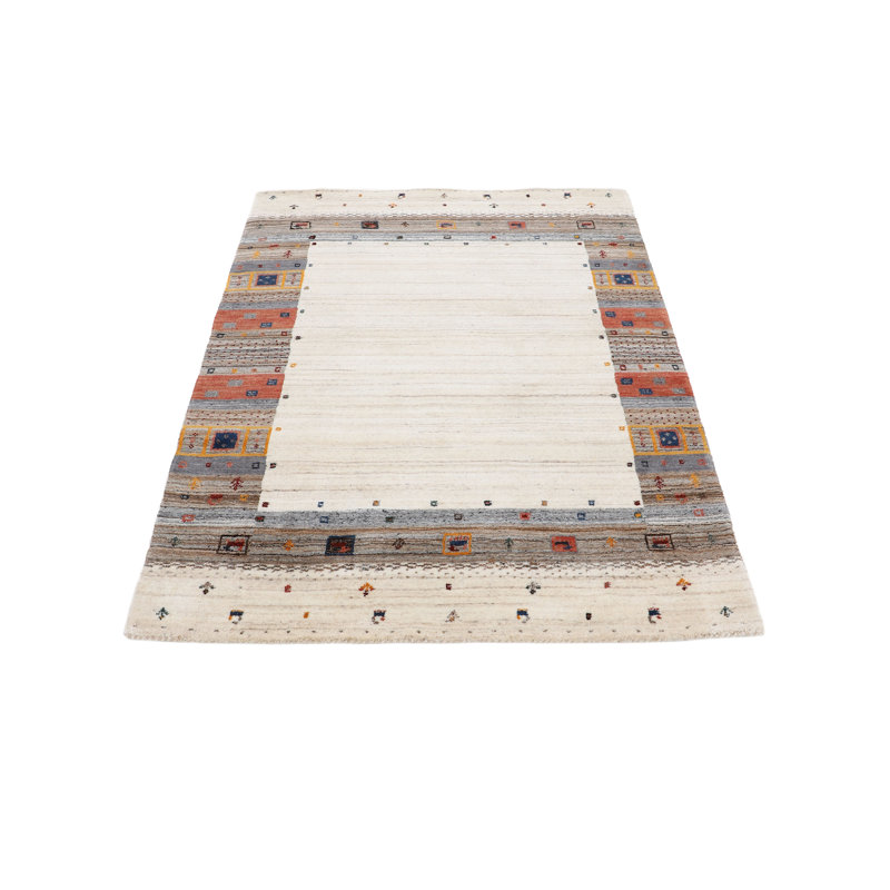 Gabbeh Vida Handwoven Wool Beige Rug, Rectangle 240 x 340cm