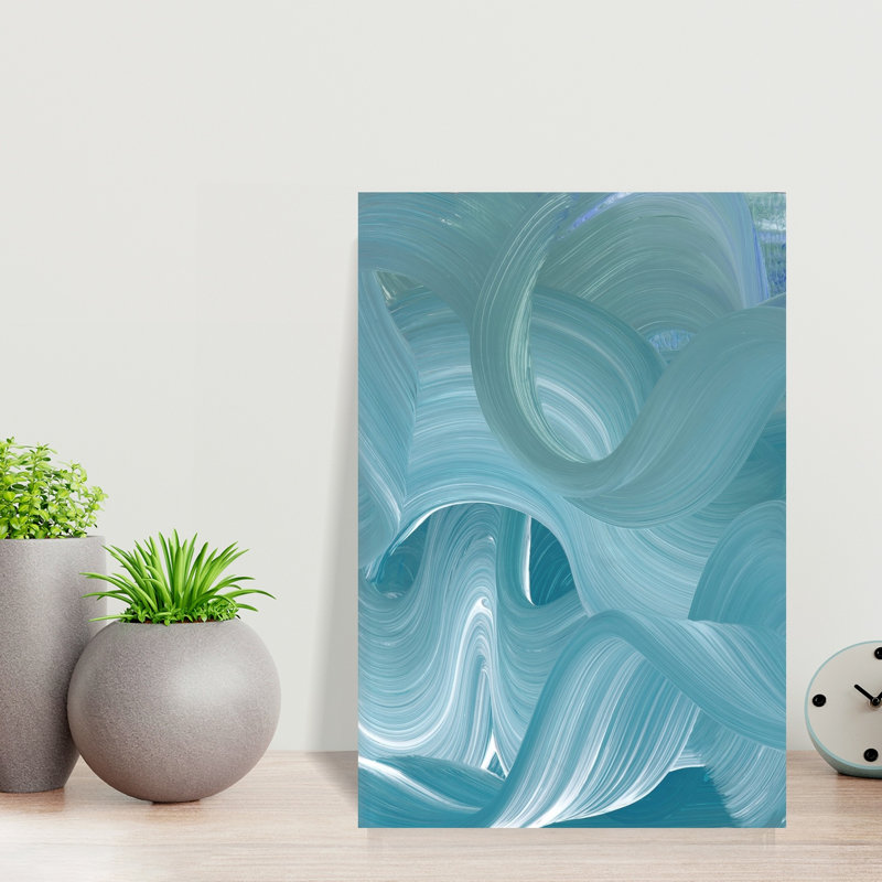 Fluid Blue Waves by Maira Ribena - Wrapped Canvas Print, 45.72 cm H x 30.48 cm W