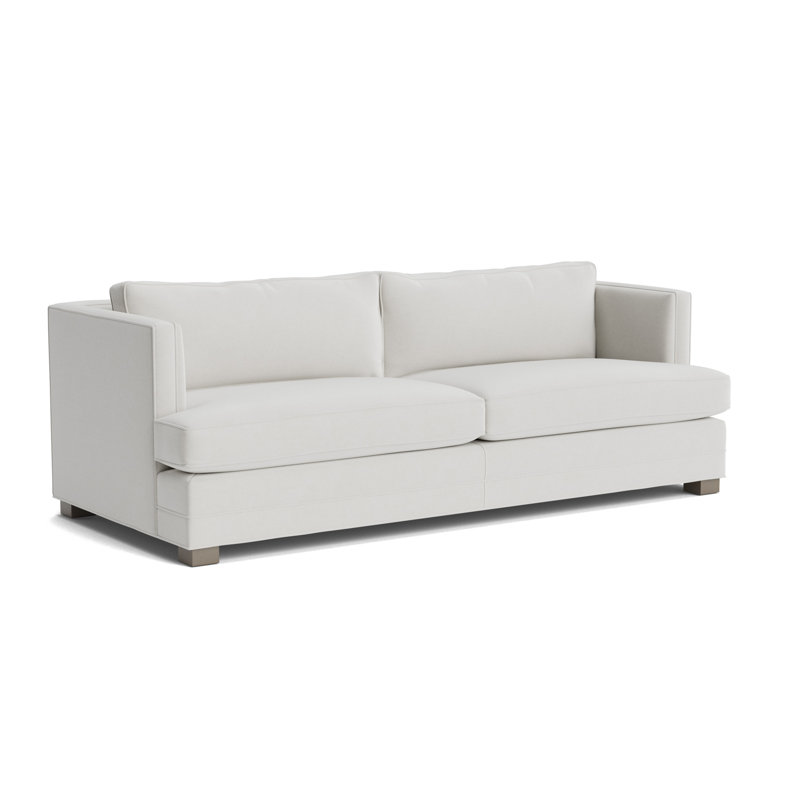 Keaton No Nail 94 Sofa, Performance Velvet - Silver, Driftwood