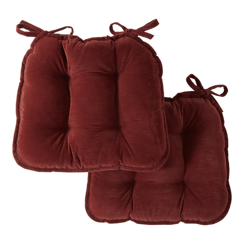 Coussin de siège d'intérieur réversible en velours côtelé, Vin