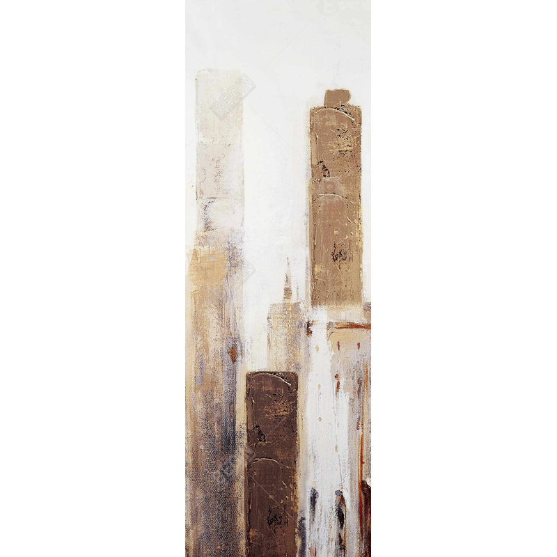 «Abstract Earthy Tones City» sur toile, H 48 po x l 16 po