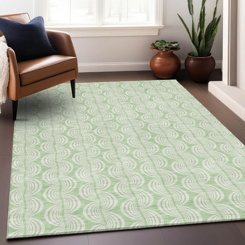 Tapis d'intérieur / extérieur vert Darya , 5' x 7'6"