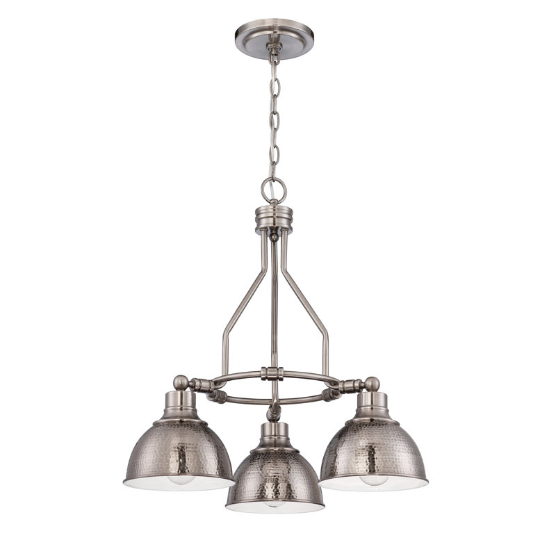 Miramar 3 - Light Steel Wagon Wheel Chandelier, Antique Nickel