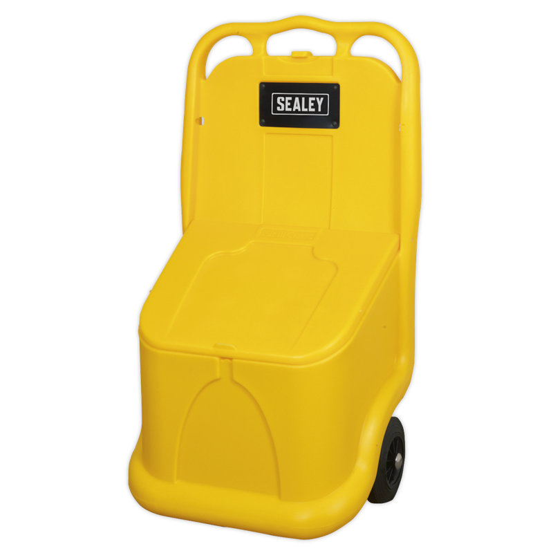 Sealey 43.5cm W 75L Water Resistant Plastic Deck Box with Wheels in Yellow
