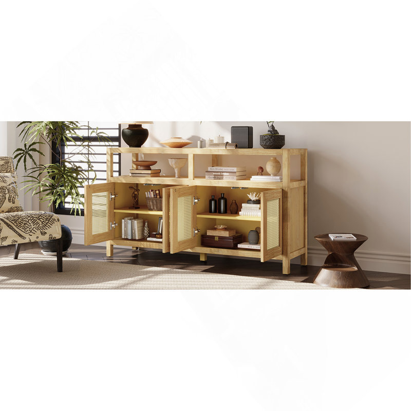 Buffet en bois massif de 60 po Aether, Naturel