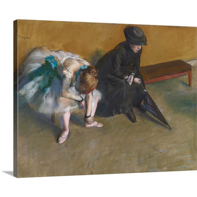 'Waiting' by Edgar Degas Painting Print on Wrapped Canvas