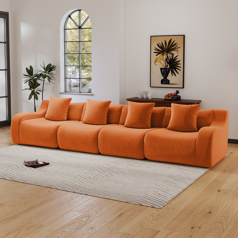 Canapé modulaire surdimensionné en tissu 148 po, Orange
