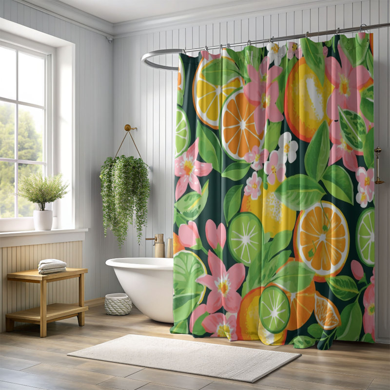 Rideau de douche 1 pièce, H 74 po x l 71 po