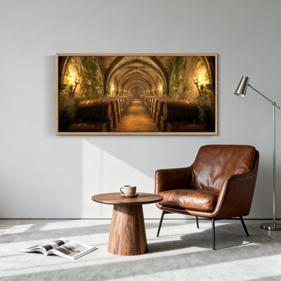 Tableau encadré sur toile « Cave à vin », 1 pièce, 122 x 61 cm