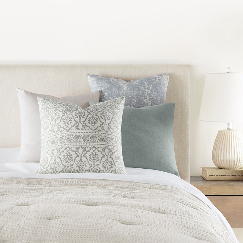 Rustic Chic Washed Cotton Square Throw Pillow Set