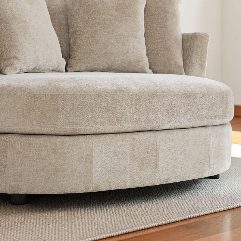 Fauteuil demi-tonneau avec coussin 54,5 po, Wheat