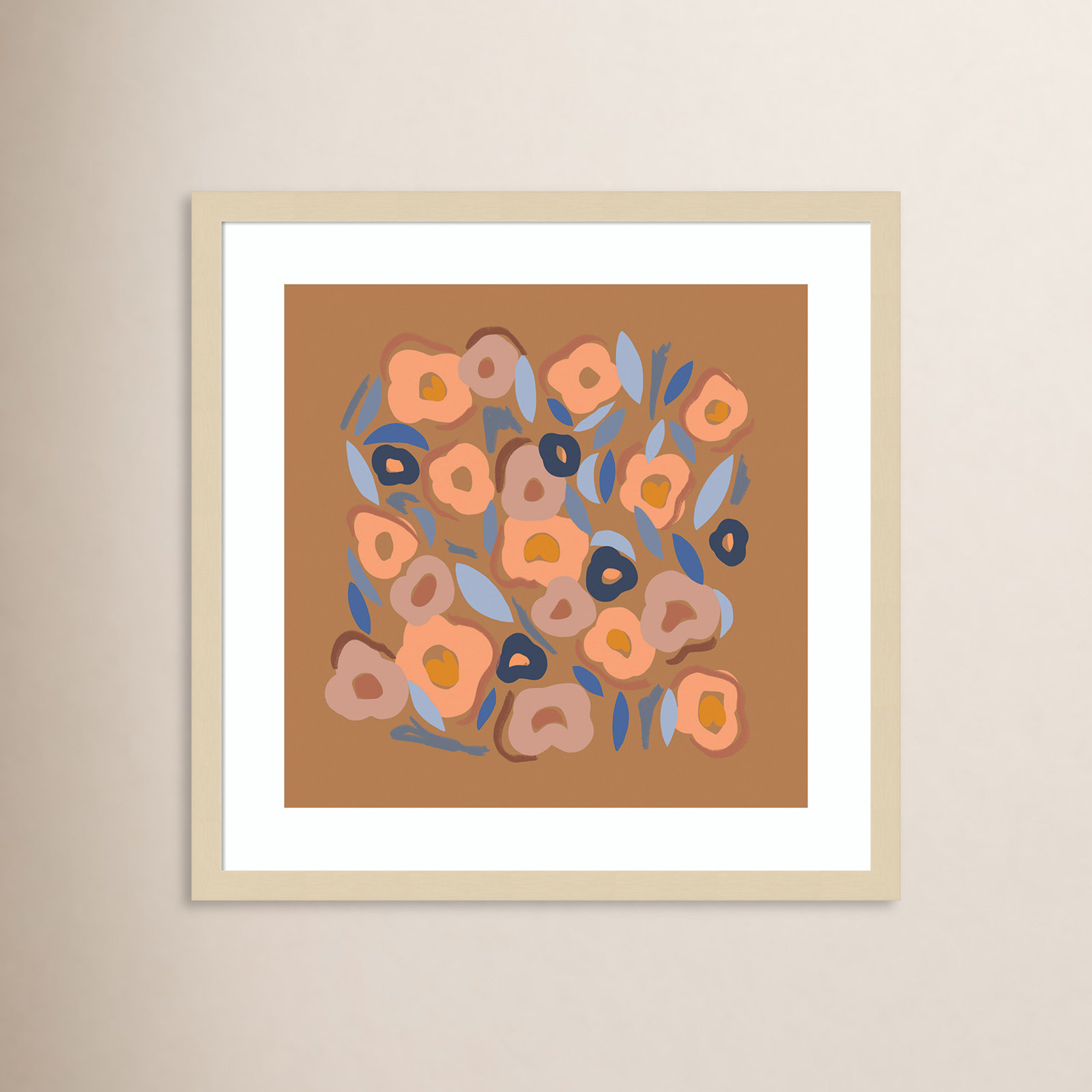 Salem Spring Warm Print, Brown, 21" H x 21" W