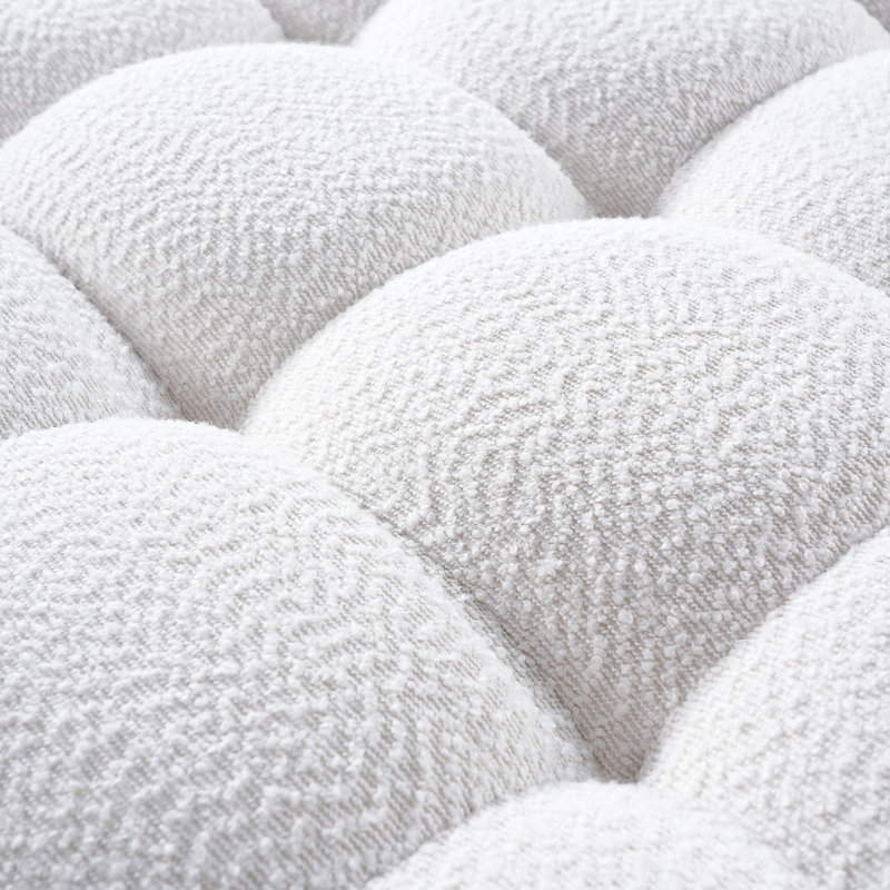 White Boucle Multipurpose Ottoman