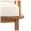 Fauteuil club d'extérieur en bois d'acacia avec coussins imperméables crème, finition teck, mobilier de patio à assise profonde