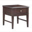 Table de bout classique avec tiroirs avec port de chargement USB et finition brune
