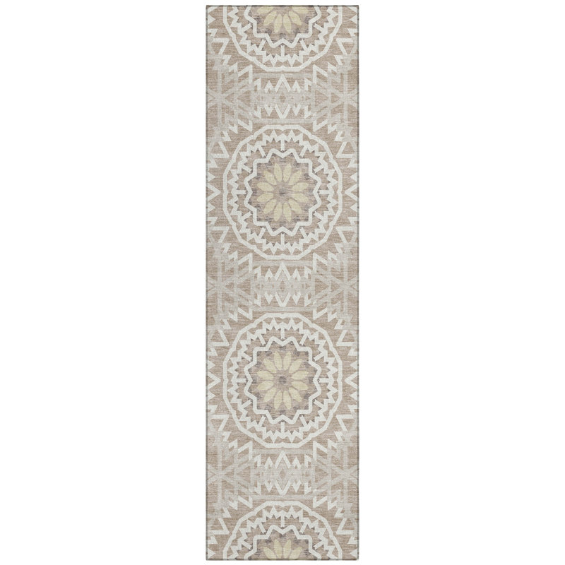 Tapis intérieur / extérieur en polyester tissé à la machine Kawon, Tapis de couloir 2 pi 3 po x 7 pi 6 po