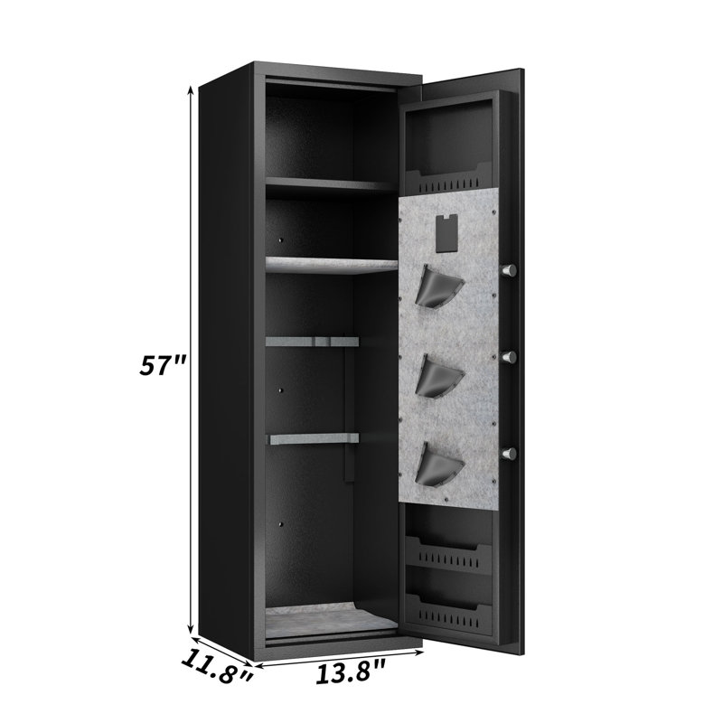 Coffre-fort pour la maison et le rangement - Empreinte digitale, accès rapide, cloison amovible, sans assemblage, boîte noire