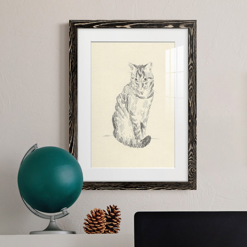 " House Cat I ", Black Framed, 20" H x 17" W x 1" D