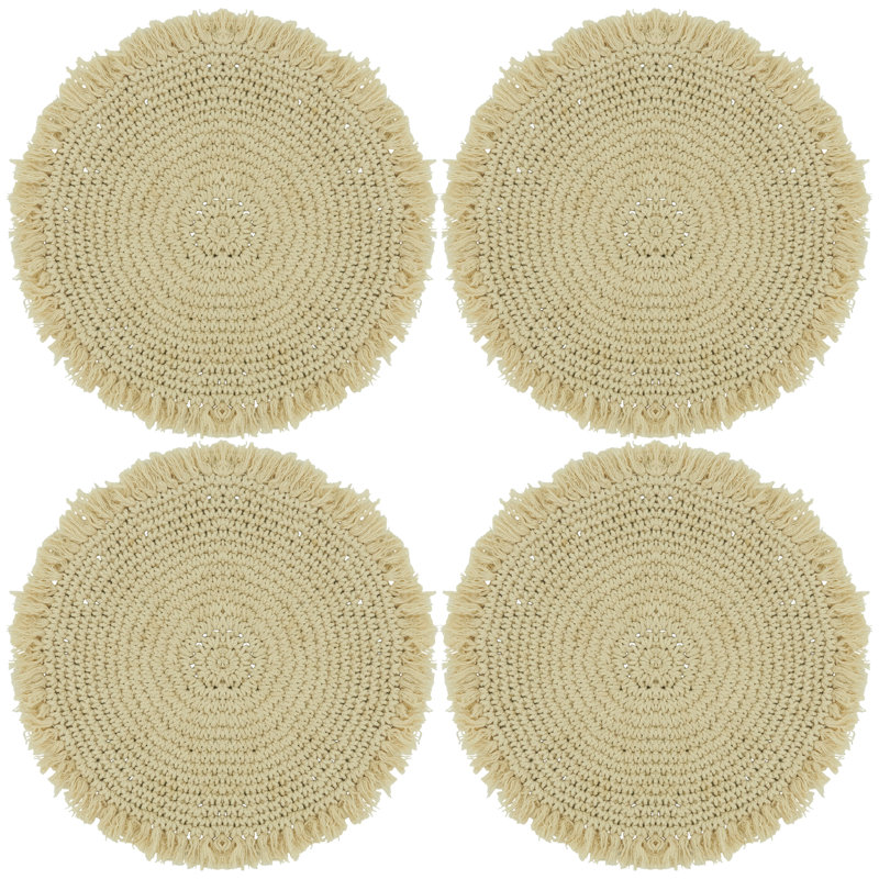 Jaelyn Collection Cotton Round Placemat, Natural