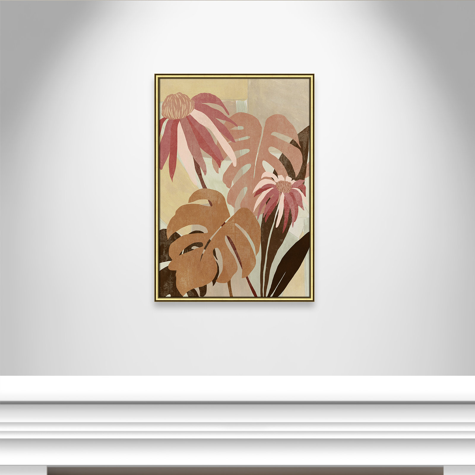 Kathleen "Hot Tropics II" Painting by Asia Jensen, 26.75" W x 36.75" H, Gold