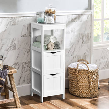 VASAGLE Small Bathroom Storage Corner Floor Cabinet