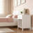 Modern White Scalloped Edge Nightstand With Drawer And Open Shelf, Minimalist Bedside Table For Bedroom, Kids Room, Girls' Room, Cute Side Table With Storage