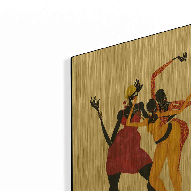 «Mamas Love Mambo» par Shan Kelly, art mural en métal doré, 16 po x 24 po, 16 po x 24 po