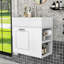 Meuble-lavabo mural flottant avec lavabo, tablettes réglables-1357578419
