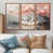 Toile avec cadre flottant brun