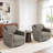 Bronnen Big And Wide Upholstered Sand Cushion Swivel Armchair with Removable Back and Seat Cushion (Set of 2)-119560765