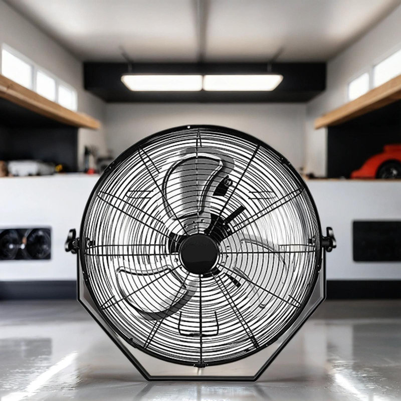 18 In. Black Industrial Wall Mount Fan 3-Speed Indoor/Outdoorcommercial Ventilation Metal High Velocity Fan