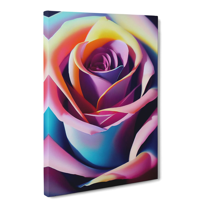 Coatbridge Rose Flower - Wrapped Canvas, 76cm H x 50cm W x 3cm D