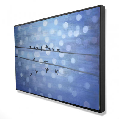 «Oiseaux sur un ciel bleu scintillant»