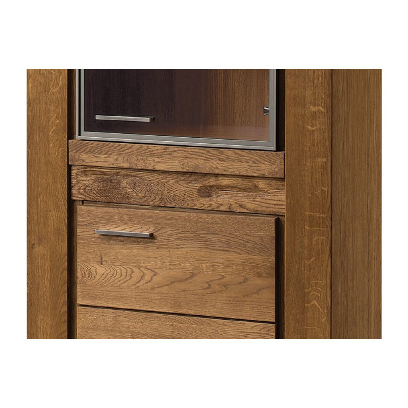 VELVET Solid + Manufactured Oak Wood 1-Door Display Cabinet, With