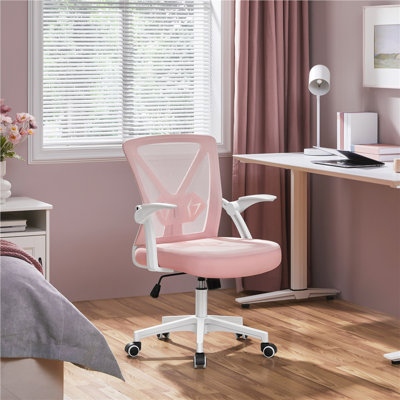 Mesh Desk Chair with Flip-up Armrest