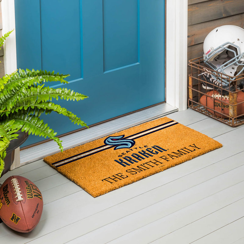 NHL Personalizable Non-Slip Outdoor Doormat, NHL Seattle Kraken, Yes